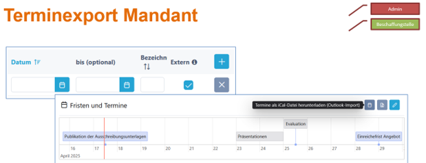 Terminexport Mandant